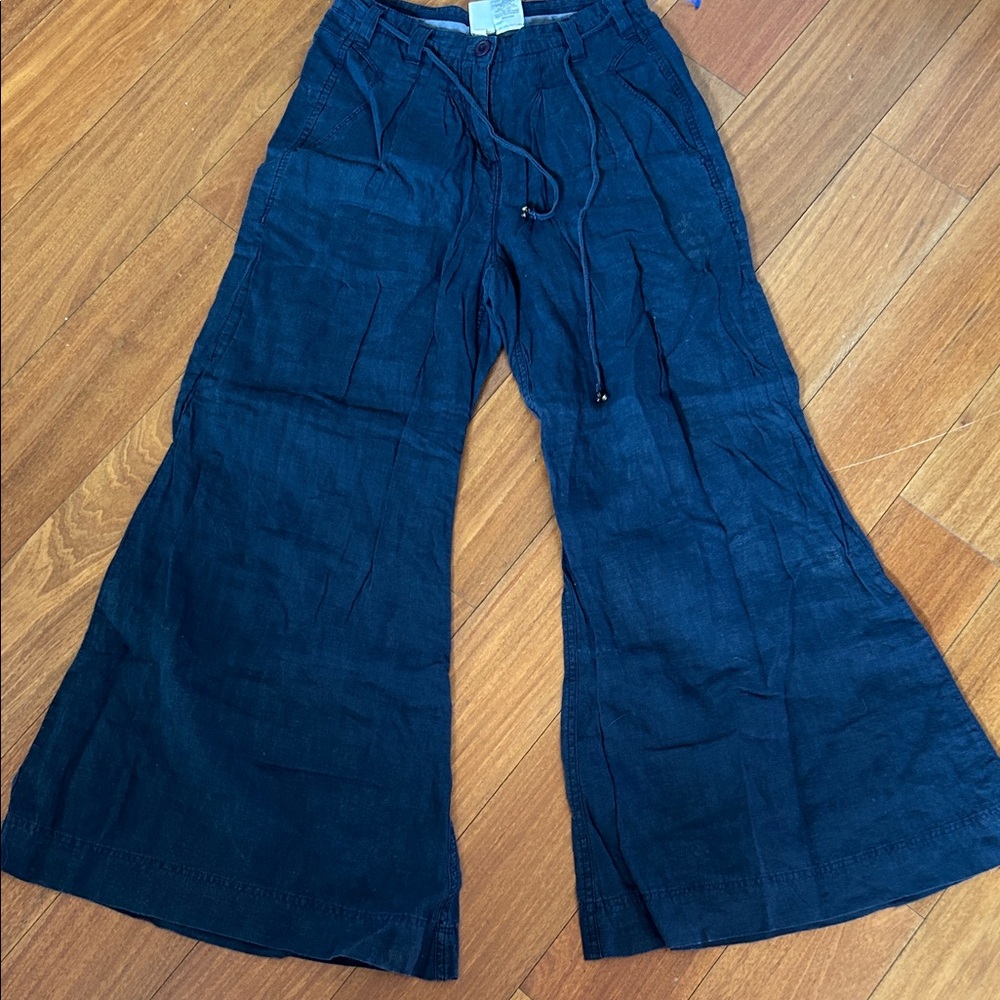 Wrap London 100% Linen Flare Leg Pants